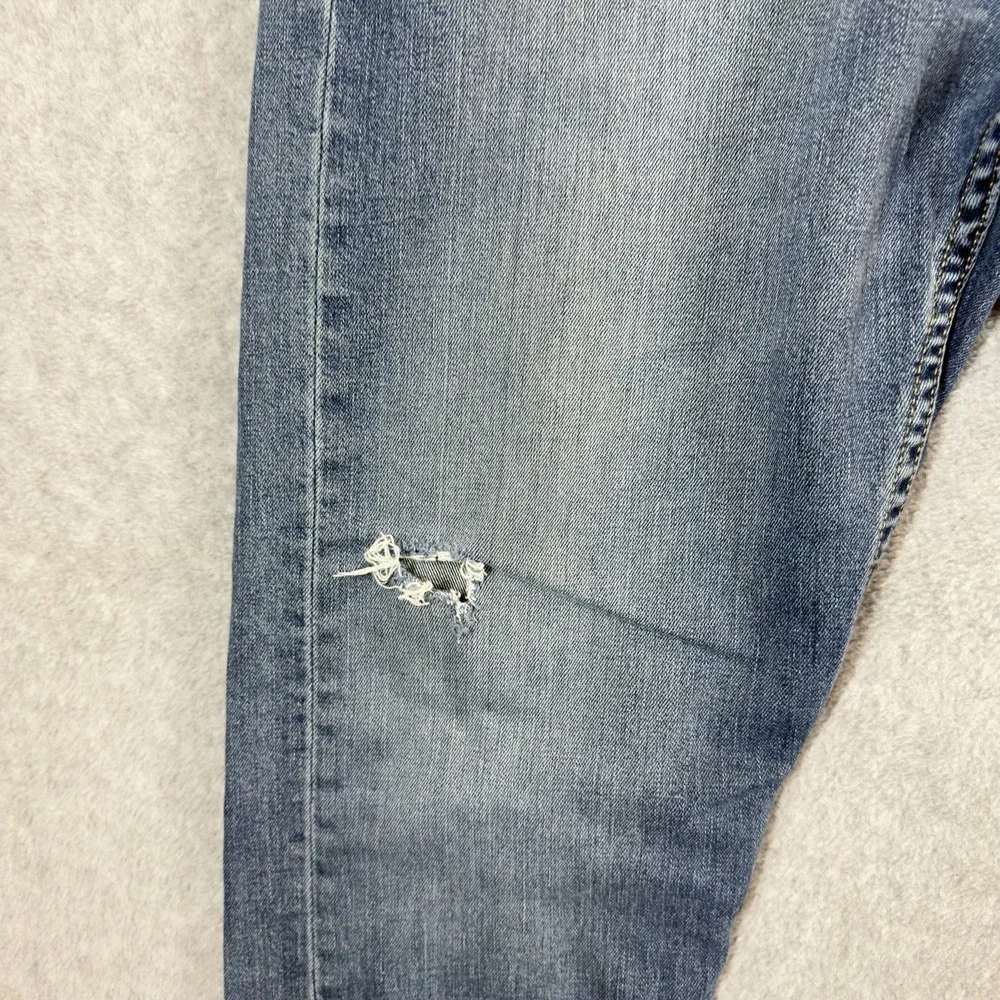 Levis‎ 505 Jeans Mens 38x30 Blue Regular Straight Stretch Medium Wash Y2K Hole